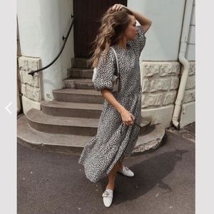 H&M Oversized tiered princess puff sleeve maxi dress